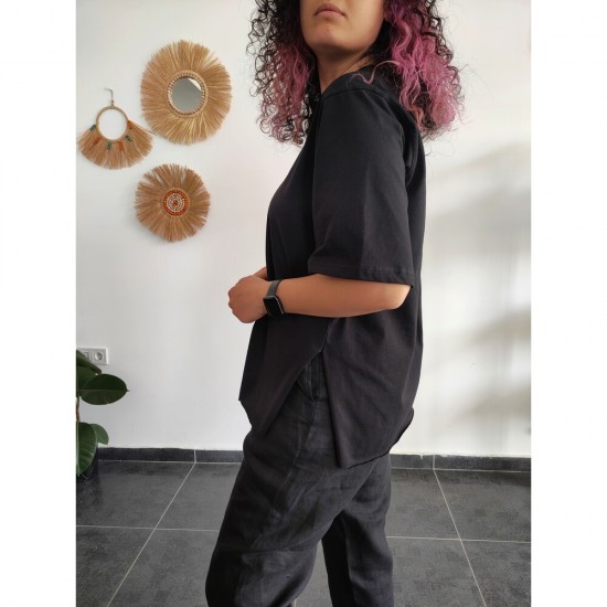 SİYAH LOGO BASKILI BASİC TİŞÖRT 