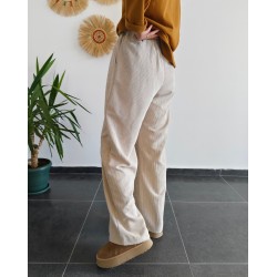 FİTİLLİ KADİFE PALAZZO TAŞ PANTOLON