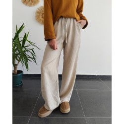 FİTİLLİ KADİFE PALAZZO TAŞ PANTOLON