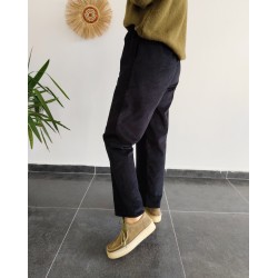 %100 PAMUK FİTİLLİ KADİFE SİYAH PANTOLON