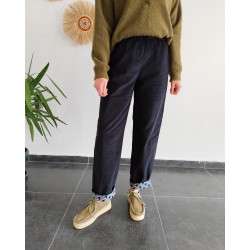 %100 PAMUK FİTİLLİ KADİFE SİYAH PANTOLON