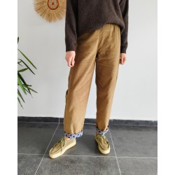 %100 PAMUK FİTİLLİ KADİFE CAMEL PANTOLON