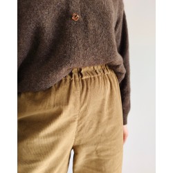 %100 PAMUK FİTİLLİ KADİFE CAMEL PANTOLON