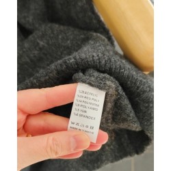 DÜĞMELİ YÜN İÇERİKLİ ANTRASİT TRİKO