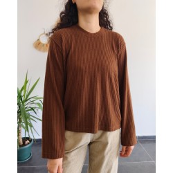 YUMOŞ FİTİLLİ TARÇIN TRİKO BLUZ 