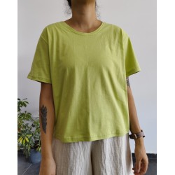 %100 PAMUK LİMON YEŞİLİ BASİC TİŞÖRT 